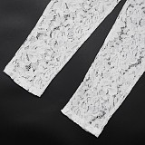 Sexy Lace See-Through Long Sleeve Zipper Bodysuit DZHT-407