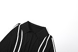 Fashion Long Sleeve Collarless Jacket with Suspender Innerwear and Slim-Fit Sports Shorts Set DLS-82617