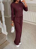 Casual Shirt and Straight-Leg Pants Two-Piece Set LDG-9041