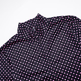 Dot-print Long-sleeved Zipper Zlim-fit Cardigan Shorts Two-piece Set DZHT-411