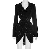 Sweetheart Neckline Sequin Backless Sexy Hot Girl Short Dress DZHT-25DS134