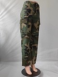 High-Waisted Straight-Leg Multi-Color Camouflage Work Pants SMJR-1095