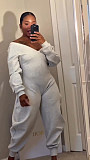 Sexy V-neck Sports Sweatshirt Jumpsuit XINH-80807