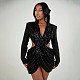 Sweetheart Neckline Sequin Backless Sexy Hot Girl Short Dress DZHT-25DS134