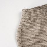 Comfortable Warm-Keeping Off-Shoulder Top + Casual Straight Leg Knit Pants Suit MRA-43376