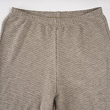 Comfortable Warm-Keeping Off-Shoulder Top + Casual Straight Leg Knit Pants Suit MRA-43376