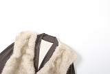 Creative Plush Patchwork Slim-Fit Short Jacket  ZJQD-80715