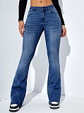 Versatile High-waisted Slim-fit Stretch Flared Straight-leg Jeans SMJR-6968