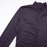 Dot-print Long-sleeved Zipper Zlim-fit Cardigan Shorts Two-piece Set DZHT-411