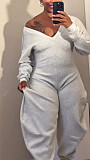 Sexy V-neck Sports Sweatshirt Jumpsuit XINH-80807