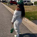 Sexy V-neck Sports Sweatshirt Jumpsuit XINH-80807