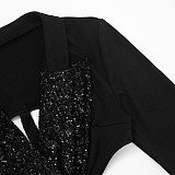 Sweetheart Neckline Sequin Backless Sexy Hot Girl Short Dress DZHT-25DS134