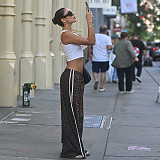 High-Waisted Slim-Fit Printed Streetwear Pants ZJQD-82603