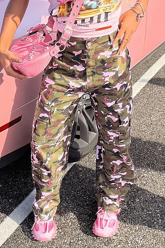 Fashion High-Waisted Camouflage Pockets Multi-Color Pants SMJR-6931