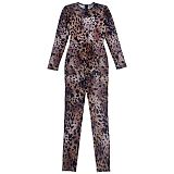 Sexy Leopard Print Gauze Printed Sheer Bodysuit BY-7541