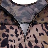 Sexy Leopard Print Gauze Printed Sheer Bodysuit BY-7541