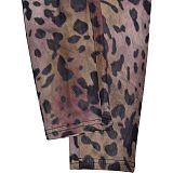 Sexy Leopard Print Gauze Printed Sheer Bodysuit BY-7541