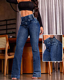 Fashion High-waisted Elastic Slim-fit Bootcut Jeans SMJR-185