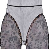 Sexy Leopard Print Gauze Printed Sheer Bodysuit BY-7541