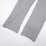 Autumn and Winter One-Shoulder Off-the-Shoulder Solid Color Foldable Pleated Slim Fit Long Pants Suit XYWL-264