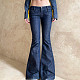 Fashionable Low-rise Slim-fit Flared Denim Trousers MRA-40844