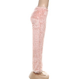 Solid Color Tassel Slim Fit Trousers ZJQD-79675