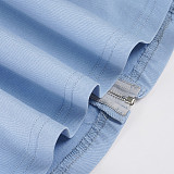 Casual Knitted V-neck Long-sleeved Tight-fitting Split Zipper Sweatshirt and Sweatpants Set MRA-40193