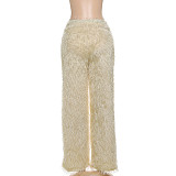 Solid Color Tassel Slim Fit Trousers ZJQD-79675