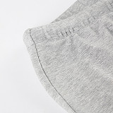 Casual Lace-Up Bell Sleeve Top Plus Fleece Loose Pants Pajamas Two-Piece Set MRA-22955