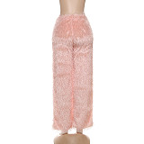Solid Color Tassel Slim Fit Trousers ZJQD-79675