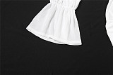 Solid Color Low-cut Neckline Long-sleeved High-waisted Hip Dress ZJQD-77990