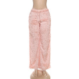 Solid Color Tassel Slim Fit Trousers ZJQD-79675
