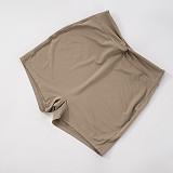 Stand-Up Collar Contrast Color Stitching Long-Sleeved Zipper Cardigan Twist Shorts Two-Piece Set DZHT-249