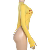 Fashion Pure Desire Deep V Sexy Hot Girl Long Sleeve Tight Jumpsuit ZJQD-81753