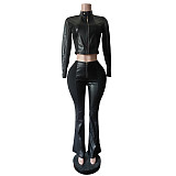 New Long-sleeved PU Trousers Casual Stretch Suit MEM-88666