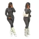 Fashionable Washed-color Stretch Denim Trousers Suit MEM-88664