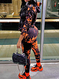 New Autumn and Winter Tie-dye Hooded Two-piece Suit YH-5194