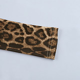 Sexy Slim-fit Twisted Long-sleeved Leopard Print Hip Dress SUM-25322