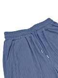 Casual Solid Color Home Cardigan and Trousers Set YH-5367