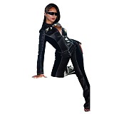 New Long-sleeved PU Trousers Casual Stretch Suit MEM-88666