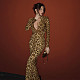 Sexy Slim-fit Twisted Long-sleeved Leopard Print Hip Dress SUM-25322
