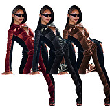 New Long-sleeved PU Trousers Casual Stretch Suit MEM-88666