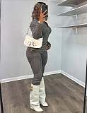 Fashionable Washed-color Stretch Denim Trousers Suit MEM-88664