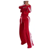 Wide-leg Pants With Ribbon + Slim-fit Jacket Sports Suit (no vest) TR-1354