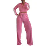 Wide-leg Pants With Ribbon + Slim-fit Jacket Sports Suit (no vest) TR-1354