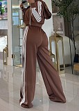 Wide-leg Pants With Ribbon + Slim-fit Jacket Sports Suit (no vest) TR-1354