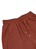 Casual Solid Color Home Cardigan and Trousers Set YH-5367