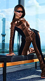New Long-sleeved PU Trousers Casual Stretch Suit MEM-88666