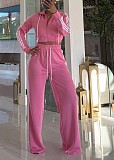 Wide-leg Pants With Ribbon + Slim-fit Jacket Sports Suit (no vest) TR-1354