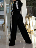 Wide-leg Pants With Ribbon + Slim-fit Jacket Sports Suit (no vest) TR-1354